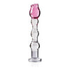 Icicles No.12 Pink Flower Glass Wand - Luxurious Hand-Blown Glass Pleasure Device for Women - Exquisite Floral Design, Hypoallergenic, and Versatile - Adult Naughty Store