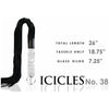 Icicles No 38 Glass Handle Cat O Nine Tails Whip - Luxurious Hand Blown Glass Flogger for Sensual Impact Play - Unisex BDSM Toy - Model 38 - Black - Adult Naughty Store