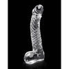 Icicles No 61 Glass G-Spot Dildo - Clear Glass, Non-Vibrating, Handcrafted Pleasure for Women