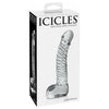 Icicles No 61 Glass G-Spot Dildo - Clear Glass, Non-Vibrating, Handcrafted Pleasure for Women - Adult Naughty Store