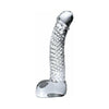 Icicles No 61 Glass G-Spot Dildo - Clear Glass, Non-Vibrating, Handcrafted Pleasure for Women
