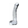 Icicles No 61 Glass G-Spot Dildo - Clear Glass, Non-Vibrating, Handcrafted Pleasure for Women - Adult Naughty Store