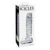 Icicles No. 63 Textured Glass Dildo With Balls 8.5