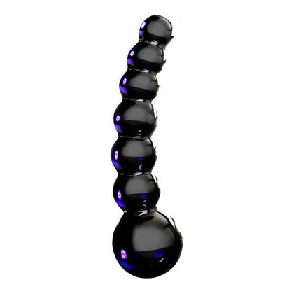 Pipedream Products Icicles No. 66 Glass Massager - Black: Luxurious Handcrafted Non-Vibrating Glass Probe for Exquisite Anal and Vaginal Stimulation - Adult Naughty Store