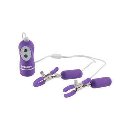 Fetish Fantasy Series 10 Function Vibrating Nipple Clamps - Purple - Adult Naughty Store