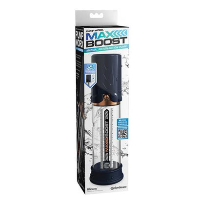Pipedream Products Pump Worx Max Boost Blue/Clear Penis Pump - Enhance Your Pleasure and Performance