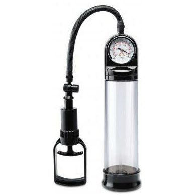 Pump Worx Accu-Meter Power Pump - Professional-Grade Handheld Penis Enlargement Device, Model PWA-1001, for Men, Enhances Length and Girth, Black - Adult Naughty Store