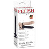 Fetish Fantasy Series Double Trouble Strap-On Dildo 5.5 Inches Black - The Ultimate Pleasure Enhancer for Couples - Adult Naughty Store