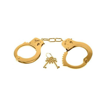 Fetish Fantasy Gold Metal Cuffs - Premium Anodized Metal Handcuffs for Couples - Model XG-500 - Unisex - Intense Pleasure and Control - Luxurious Gold