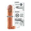 Fantasy X-tensions Perfect 2-Inch Extension with Ball Strap - Male Erection Enhancer for Deeper Penetration and Prolonged Pleasure - Model XY123 - Beige