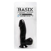 Basix Rubber Works 6.5-Inch Black Dong with Suction Cup - The Ultimate Pleasure Companion for All Genders and Sensual Delights - Adult Naughty Store