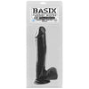 Basix Rubber Works 12 Inch Dong with Suction Cup - Black, Phthalate-Free and Latex-Free