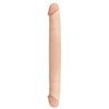 Basix Rubber Works 12 Inches Double Dong Beige - Premium American-made Dual-Ended Pleasure Device for Couples - Adult Naughty Store