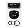 Basix Rubber Works Universal Harness BH-001 - Strap-On Harness for All Genders - Adjustable, PVC Material - Compatible with Basix Dildos - Includes 3 Silicone Rings - Black - Adult Naughty Store