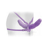 Introducing the Sensation Elite Vibrating Double Delight Strap On 10 Inches - Purple - Adult Naughty Store