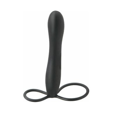 Fetish Fantasy Elite Double Trouble Black Silicone Strap-On Dildo - Model DT-200 - For Double the Pleasure and Double the Fun - Unisex - Ultimate Dual Penetration Experience