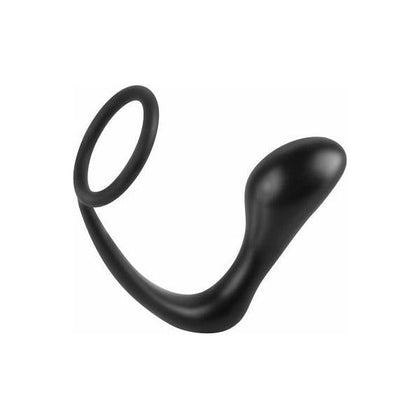 Elite Silicone Ass-Gasm Cockring Plug - Model AGCP-001 - For Men - Prostate Stimulation - Black