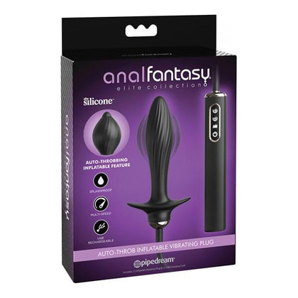 Pipedream Products Anal Fantasy Elite Auto-Throb Inflatable Plug Black - Model AT-5000 - Unisex Anal Pleasure Toy - Adult Naughty Store