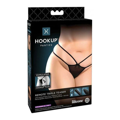 Pipedream Products Hookup Panties Triple Teaser XL-2XL for Women - Sensational Pleasure Lingerie with Remote Control Vibrating Bullet - Adult Naughty Store