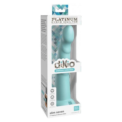 Dillio Platinum 7in Slim Seven Teal Green Silicone Dildo - The Ultimate Pleasure Experience for All Genders - Adult Naughty Store