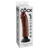 King Cock 8-Inch Brown Vibrating Dildo - Model KC-8BVD - For All Genders - Lifelike Pleasure - Brown - Adult Naughty Store