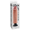 King Cock 10-Inch Vibrating Dildo - Model KC-10VDB, Beige, for Ultimate Pleasure - Adult Naughty Store