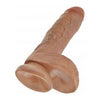 King Cock Realistic 8-Inch Tan Dildo with Balls - Model KC-8RTDB-TAN - For a Lifelike Pleasure Experience - Unisex - Intense Satisfaction - Skin-Toned - Adult Naughty Store