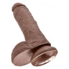 King Cock Realistic 8-Inch Brown Dildo with Balls - Model KC-8RB - For Men and Women - Lifelike Pleasure Toy for Intense Stimulation - Adult Naughty Store