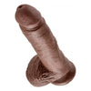 King Cock Realistic 8-Inch Brown Dildo with Balls - Model KC-8RB - For Men and Women - Lifelike Pleasure Toy for Intense Stimulation - Adult Naughty Store