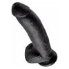 King Cock Realistic 9-Inch Black Dildo with Balls - Model KC-9B, for Men and Women - Unleash Pleasure in Style