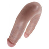 King Cock U-Shaped Double Trouble Small Dildo - Model KT-4567 - Unisex - Dual Pleasure - Beige - Adult Naughty Store