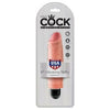 Introducing the King Cock 6-inch Vibrating Stiffy Beige Realistic Dildo Sleeve - Ultimate Pleasure for All Genders and Sensual Delights - Adult Naughty Store