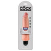 King Cock 8-Inch Vibrating Stiffy Beige Realistic Dildo Sleeve - Powerful Multi-Speed Vibrator for Maximum Pleasure - Model KC-8VS-BGE - Unisex - Full-Body Stimulation - Beige - Adult Naughty Store