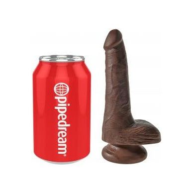 King Cock 6 inches Realistic Brown Dildo with Balls - Model KC-6RBDB - For Men and Women - Intense Pleasure for Vaginal and Anal Stimulation