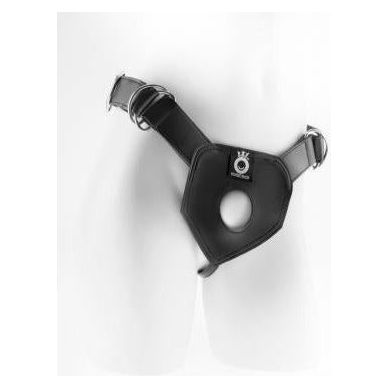 King Cock Play Hard Strap-On Harness - Model O-S Black - Unisex - Full Body Contour Fit - Secure O-Ring Placement