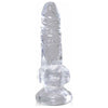 Pipedream Products King Cock Clear 4 Inches Realistic Dildo with Balls - Model #KC-CLR4 - Unisex Pleasure Toy for Intimate Delights - Translucent - Adult Naughty Store