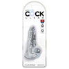 Pipedream Products King Cock Clear 4 Inches Realistic Dildo with Balls - Model #KC-CLR4 - Unisex Pleasure Toy for Intimate Delights - Translucent - Adult Naughty Store