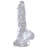 Pipedream Products King Cock Clear 4 Inches Realistic Dildo with Balls - Model #KC-CLR4 - Unisex Pleasure Toy for Intimate Delights - Translucent - Adult Naughty Store