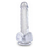 King Cock Clear 6-Inch Realistic Dildo with Balls - Pleasure Enhancer for All Genders - Translucent Bliss