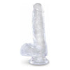 King Cock Clear 6-Inch Realistic Dildo with Balls - Pleasure Enhancer for All Genders - Translucent Bliss - Adult Naughty Store