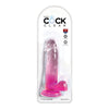 King Cock Clear 7in Dildo with Balls - Pink, Model KC-7P, for All Genders, Intense Pleasure Experience - Adult Naughty Store