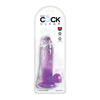 King Cock Clear 7in Dildo with Balls - Purple, Model KC-7DBP - Adult Naughty Store