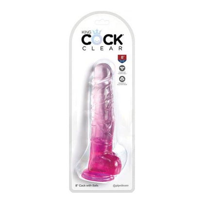 King Cock Clear 8in W/ Balls Pink - The Ultimate Pleasure Experience: King Cock Clear Dildo 8 inches with Balls Pink
