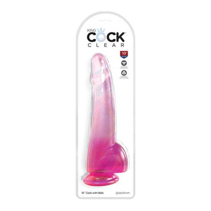 Pipedream Products King Cock Clear 10in Dildo with Balls - Pink: The Ultimate Pleasure Experience