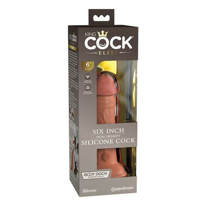 King Cock Elite 6-Inch Dual Density Tan Silicone Dildo for Realistic Pleasure