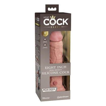 King Cock Elite 8-Inch Dual Density Dildo - Model E8D2DLST - Realistic Skin Tone - For Enhanced Pleasure in a Luxurious Light Shade
