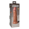 King Cock Elite 8-Inch Dual Density Silicone Dildo - Model KCED-8DT - Realistic Tan Skin Tone - For Intense Pleasure and Lifelike Sensations