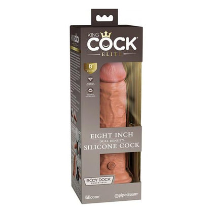 King Cock Elite 8-Inch Dual Density Silicone Dildo - Model KCED-8DT - Realistic Tan Skin Tone - For Intense Pleasure and Lifelike Sensations