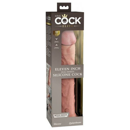King Cock Elite 11 In Dual Density Light Skin Tone Silicone Dildo - Realistic Pleasure for All Genders
