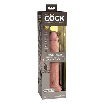 King Cock Elite 9-Inch Vibrating Dual Density Dildo - Model KCE-9000 - For Realistic Pleasure - Light Skin Tone - Adult Naughty Store